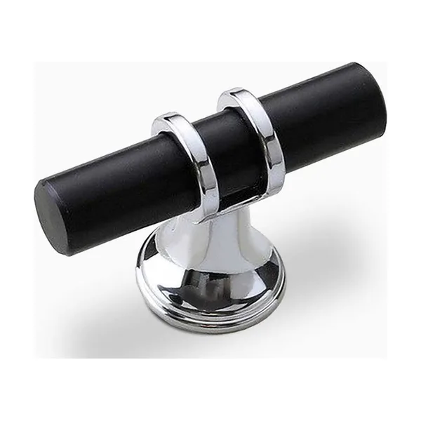 CAMBRIDGE Cabinet Handles knob in Matte Black/Polished Chrome