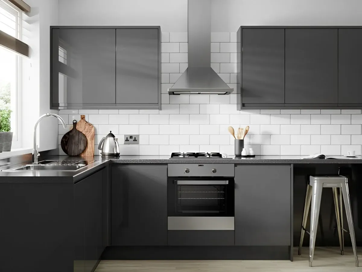 High Gloss Grey kitchen