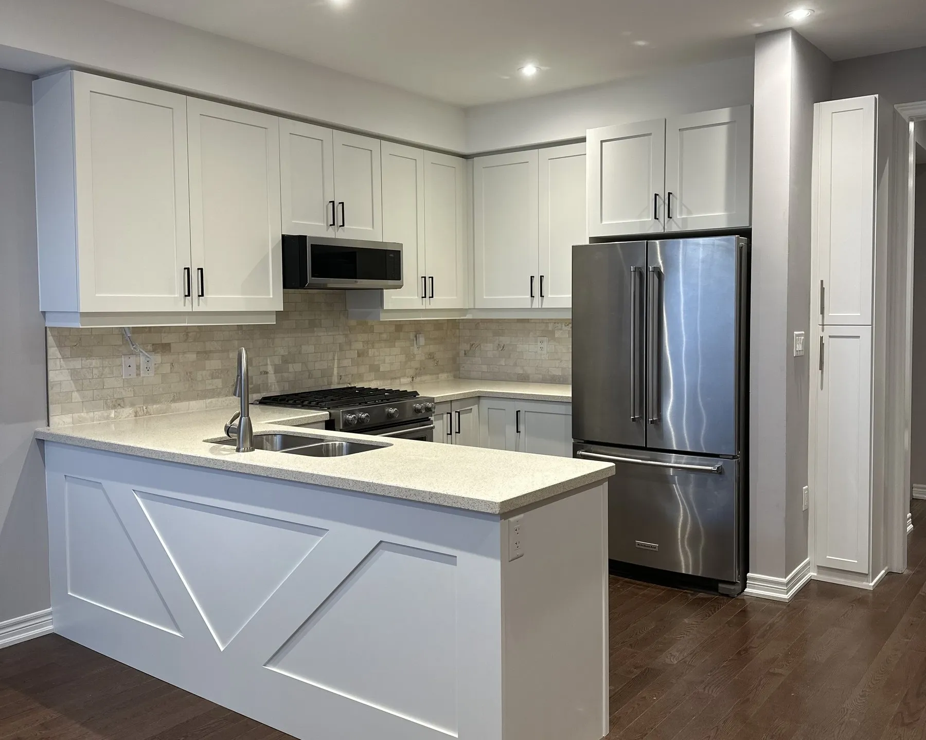 After — two-tone to all white, custom end panel — Old Oakville, Oakville