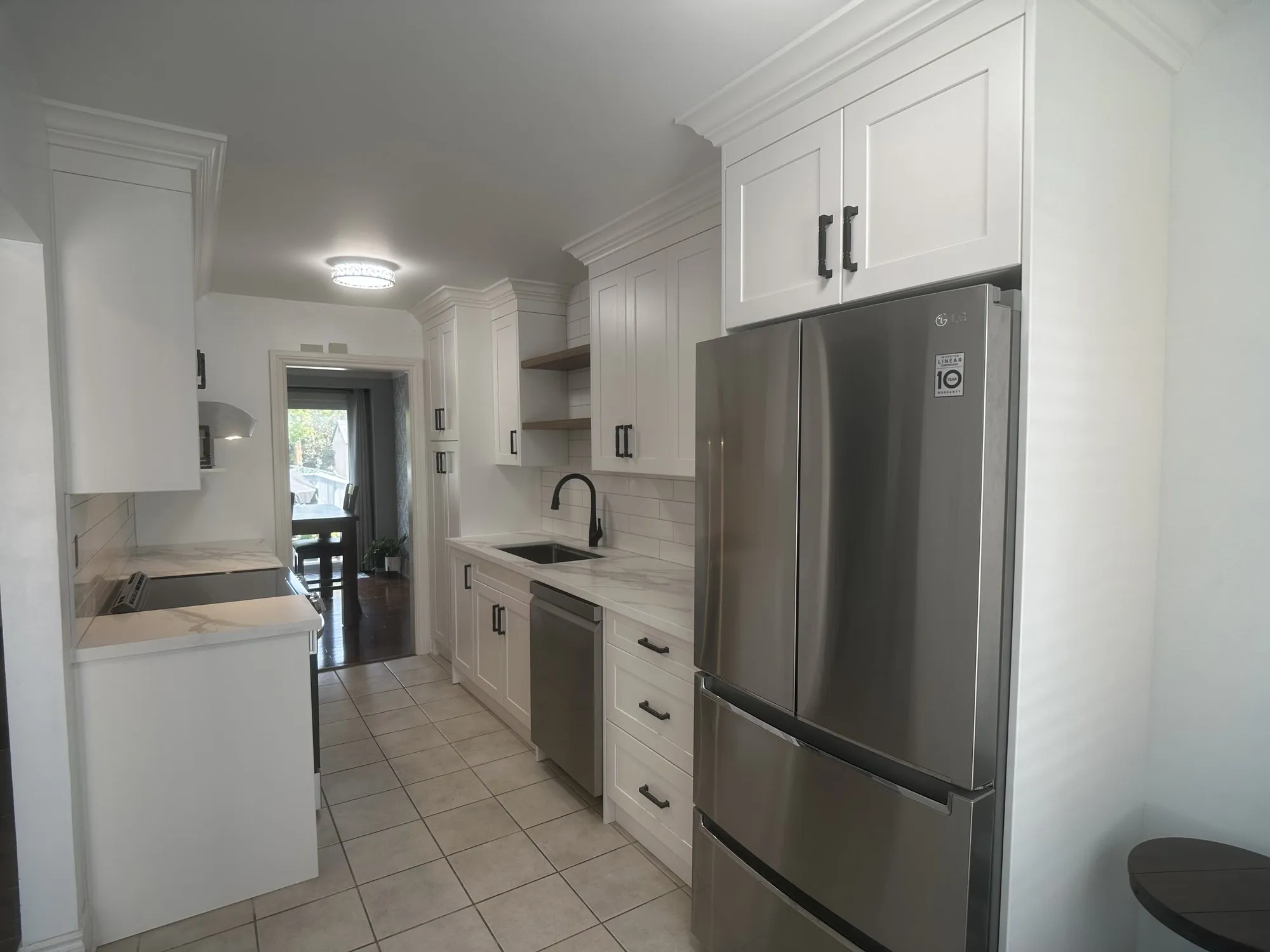 After — new kitchen supplied and fitted, off white with quartz in Richview, Etobicoke