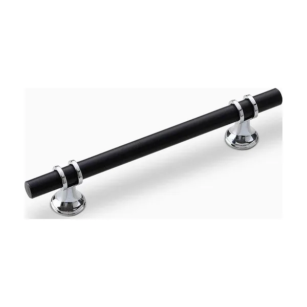 CAMBRIDGE Cabinet Handles handle in Matte Black/Polished Chrome, 128mm