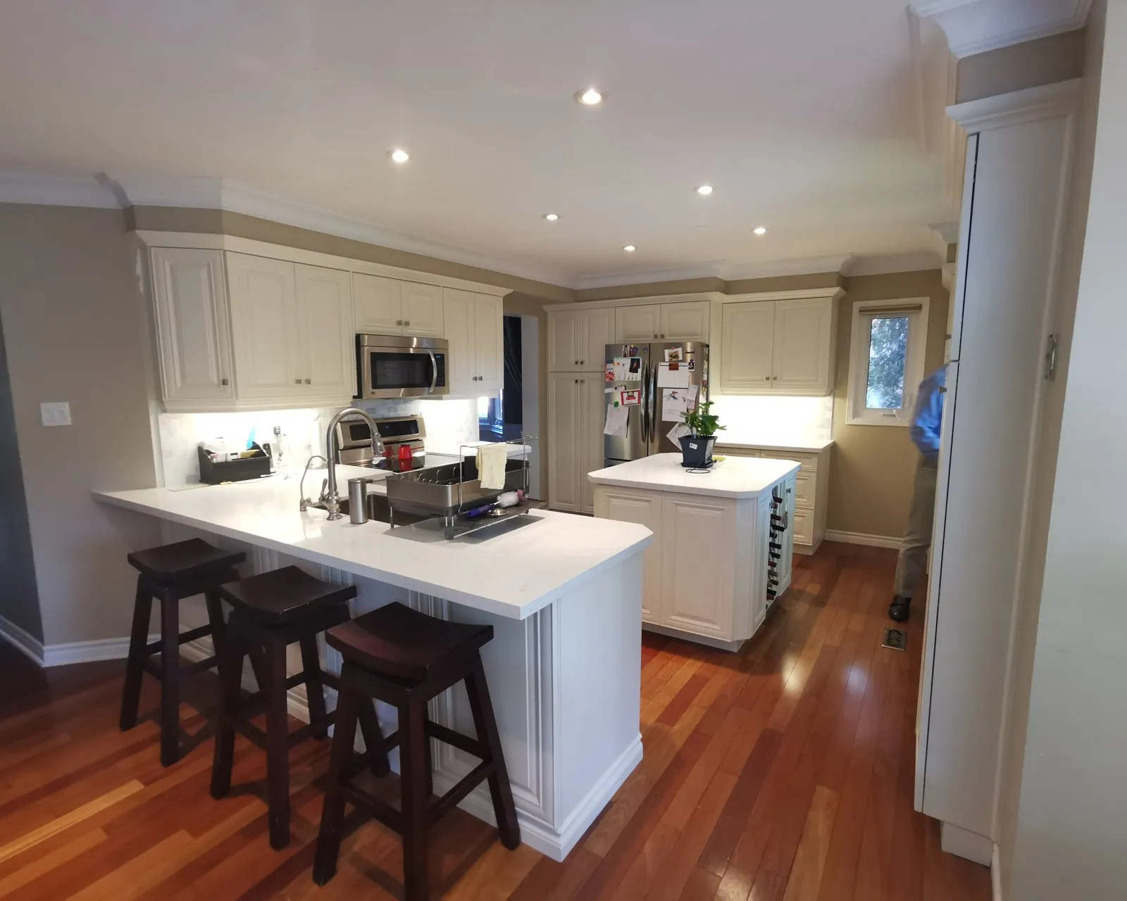 After — dark cherry sprayed off-white — Westmount, Oakville